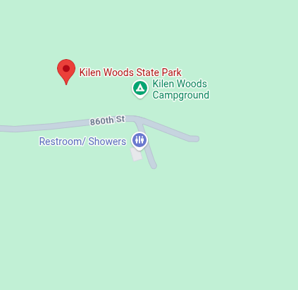 Trailhead map preview for Kilen Woods State Park