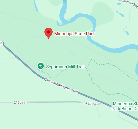 Trailhead map preview for Minneopa State Park