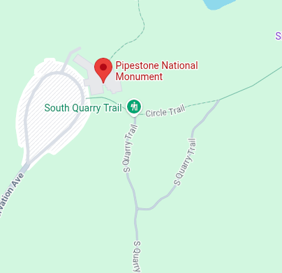 Trailhead map preview for Pipestone National Monument